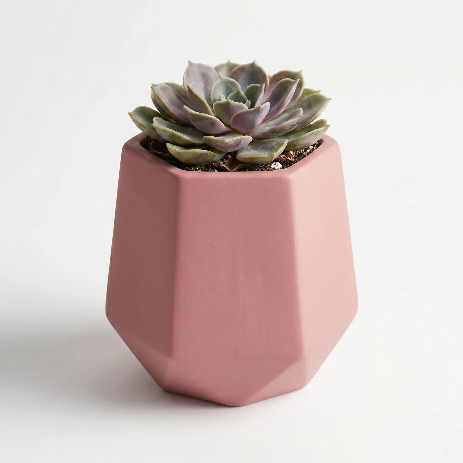 Mini florero facetado de cemento – 5,8 cm